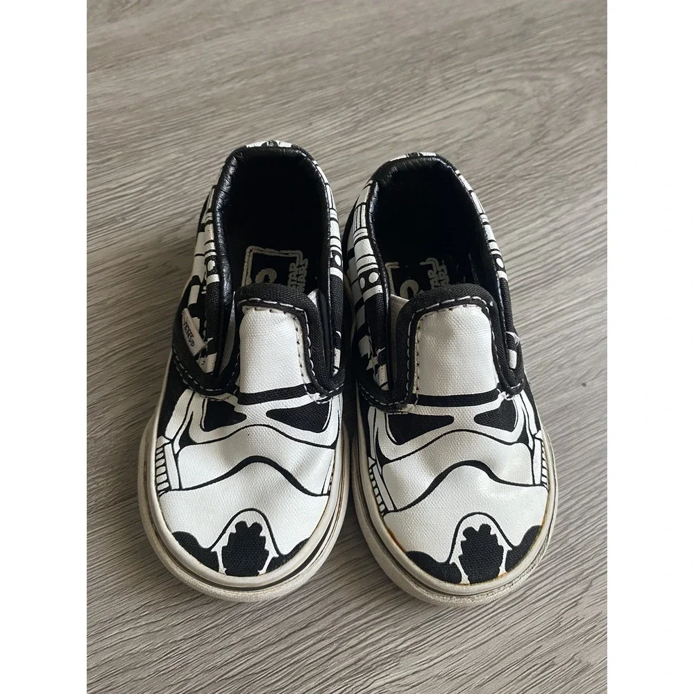 VANS Star Wars Toddler Size 4 Stormtroopers Slip On Black White